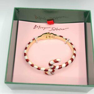 Betsey Johnson Candy Cane Bypass Hinge Bangle Bracelet NEW!  NEW!